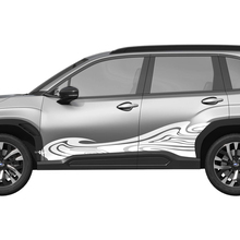 Side Doors Wave Racing Stripes Vinyl Decal - Graphic Sticker universal fit Suba Forester 1 2