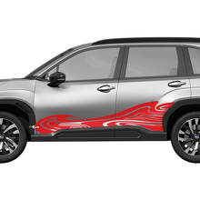 Side Doors Wave Racing Stripes Vinyl Decal Sticker for Subaru Forester 1 3