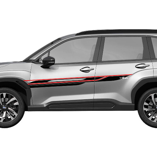 Side Doors Racing Stripes Vinyl Decal Sticker 2 Colors for Subaru Forester