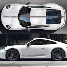 Porsche 911 Carrera T Side Hood Roof Decal Rocker Panel Stripes Doors Kit Decal Sticker  2