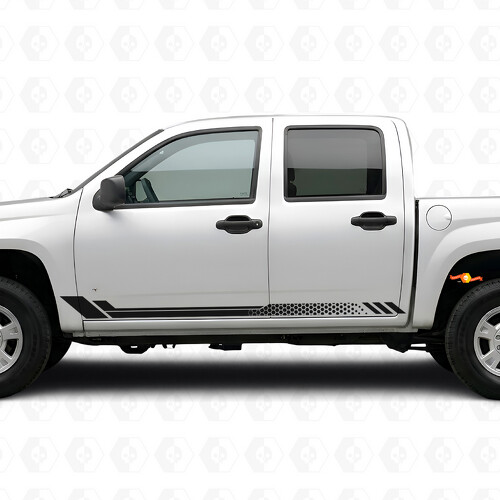 Honeycomb Door & Rocker Panel Vinyl Stripes for Chevrolet Colorado 1st Gen 2004-2012
