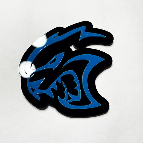 Custom 3D Badge Hellcat Dodge Fender Badges Tailgate Emblem Front Grille Badge Blue 1
