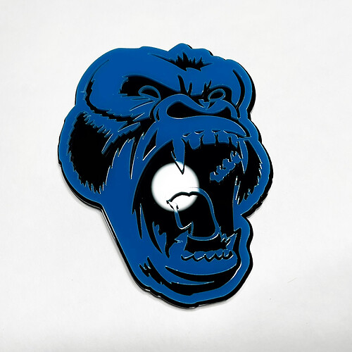 Custom 3D Badge Angry Gorilla Fender Tailgate Front Grille Badges Emblem Blue 1
