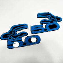 COYOTE 5.0 Fender Badges Emblem 3D Badge Black vs Blue 2