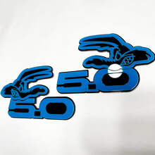 COYOTE 5.0 Fender Badges Emblem 3D Badge Black vs Blue 6
