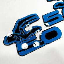 COYOTE 5.0 Fender Badges Emblem 3D Badge Black vs Blue 8