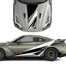 Hood and Sides Graphics Stripes Decal Kit for Nissan GT-R 2