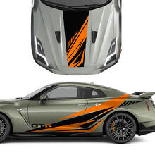Hood and Sides Graphics Stripes Decal Kit for Nissan GT-R 3