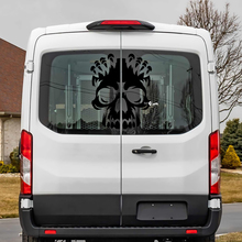 Ford Transit Rear Window Skull Vinyl Decal Sticker 2