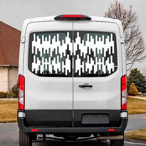 Rear Window Graphics Vinyl Decal Sticker for Ford Transit