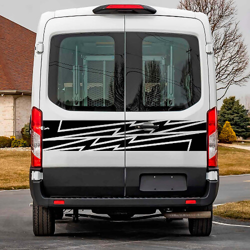 Lightning Rear Doors Graphics Vinyl Decal Sticker for Ford Transit