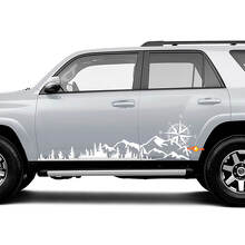 Mountains & Compass Side Vinyl Decal Kit for Toyota 4Runner Tacoma Tundra_2