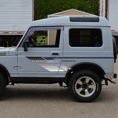 Suzuki JIMNY Turbo EPI Intercooler Vintage Retro Stripes Doors decal sticker graphics