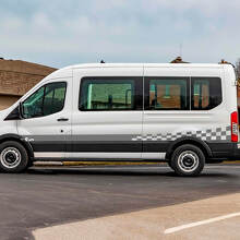 Checkered Flag Side Doors Stripes Graphics Vinyl Decal Sticker for Musclecar Transit 2