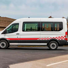 Checkered Flag Side Doors Stripes Graphics Vinyl Decal Sticker for Musclecar Transit 3