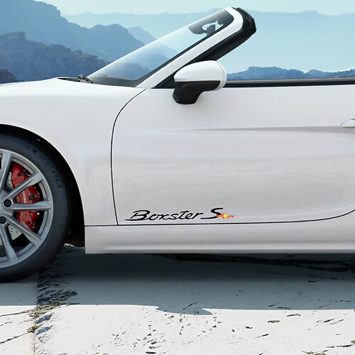 Pair Porsche Stickers Boxster S Porsche  Doors Side Decal Sticker 