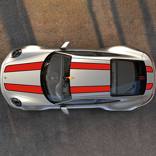 Porsche Carrera Hood Roof Trunk Racing Stripes Decals Stickers Graphics 1