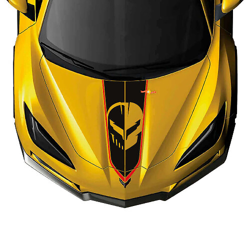 Jake Skull Hood Vinyl Decal For Chevy Corvette C8