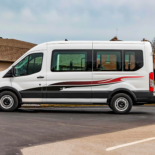 Gradient Side Door Stripes Graphics Vinyl Decal Sticker for Ford Transit