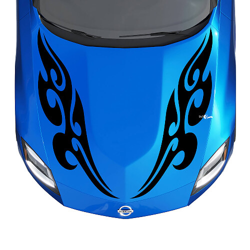 Hood Tribal Flames Stripe Decal Kit for Nissan Z Sport