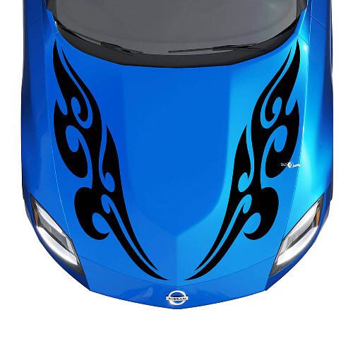 Hood Tribal Flames Stripes Decal Kit for Nissan Z Sport