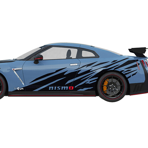 2x Side Graphics Nismo Stripe Line Decal Kit for Nissan GT-R