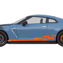 Side Checkered Graphics Stripes Decal Kit for Nissan GT-R 3