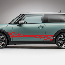 Side Racing Checkered stripes graphics decal for Mini Cooper S 3 3