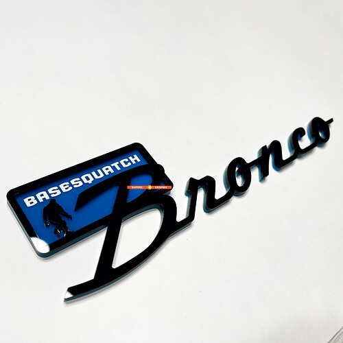 Bronco BaseSquatch Yeti Sasquatch Bigfoot Fender Badges Tailgate Emblem 3D Badge Black vs Blue