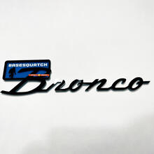 Bronco BaseSquatch Yeti Sasquatch Bigfoot Fender Badges Tailgate Emblem 3D Badge Black vs Blue 2