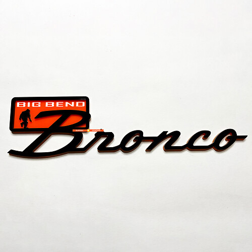 Bronco Big Bend Yeti Sasquatch Bigfoot Fender Badges Tailgate Emblem 3D Badge Black vs Orange 1