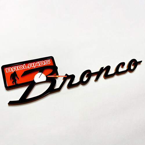 Bronco Badlands Yeti Sasquatch Bigfoot Fender Badges Tailgate Emblem 3D Badge Black vs Orange 1