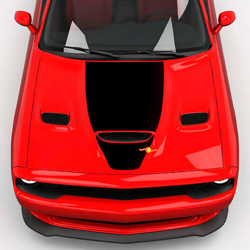 Hood Wrap Central Hood Blackout Vinyl Decal Sticker for Dodge Challenger