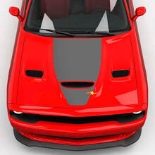 Hood Wrap Central Hood Blackout Vinyl Decal Sticker for Dodge Challenger 3