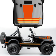 Kit Of Hood and Fender Jeep Renegade CJ7 Vinyl Decals Graphics Lines 2