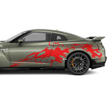 Sides Blood Graphics Stripes Decal Kit for Nissan GT-R 2