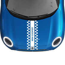 Hood Checkered Racing Central Stripe Rally Decal graphics sticker for MINI Cooper S 2
