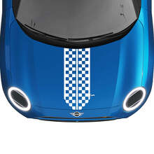 Checkered Flag Stripes Hood Racing Central Rally Decal graphics sticker for MINI Cooper 2