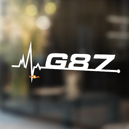 BMW G87 is in my Blood heart pulse window sticker decals graphic