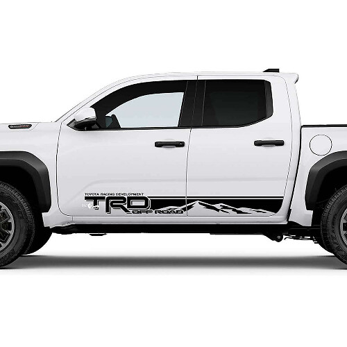 TRD off Road Mountains Stripe Side Rocker Panel Decals Stickers for Toyota Tacoma 4th Gen
