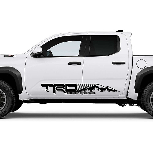TRD off Road Mountains Forest Side Rocker Panel Decals Stickers for Toyota Tacoma 4th Gen