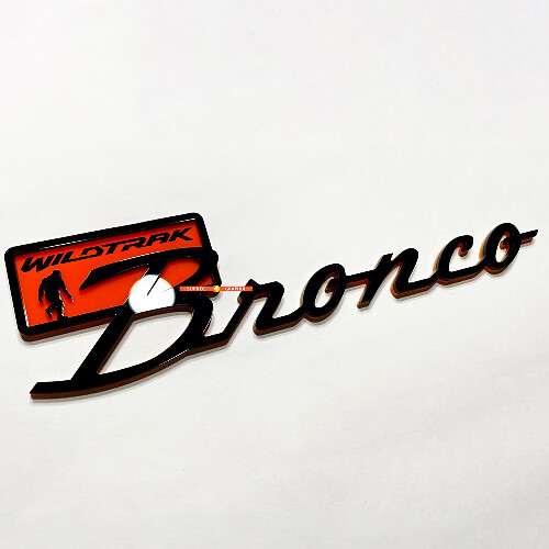 Fender Badges Tailgate Emblem 3D Badge Black vs Orange for Ford Bronco Wildtrak
