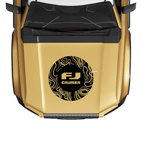 FJ Cruiser Topographic Map Wrap Hood Decal Sticker for Toyota FJ Cruiser