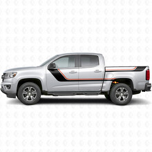 Sweeping Upper Accent Door & Bedside Vinyl Stripes for Chevrolet Colorado 2nd Gen 2015-2022_2