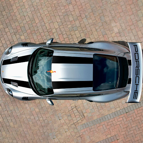 Stripes 911 GT3 RS Cup Hood Roof Wing Kit Decal Sticker for Porsche 911 GT3 RS Cup