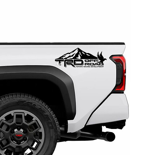 TRD off Road Mountains Bird Doors Side Bedside Truck Decals Stickers for Toyota Tacoma 4th Gen