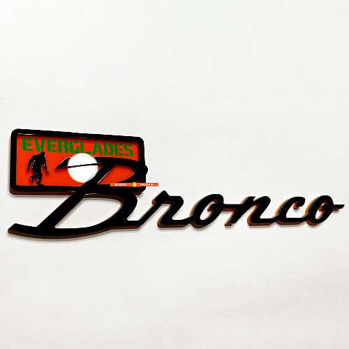 Fender Badges Tailgate Emblem 3D Badge Black vs Orange for Ford Bronco Everglades