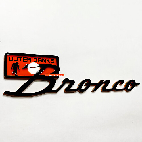 Fender Badges Tailgate Emblem 3D Badge Black vs Orange for Ford Bronco Outer Banks