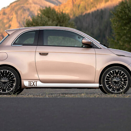 Custom Text Rocker Panel Stripe Decal side Graphics stripes for Fiat 500 1