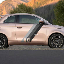 Custom Text Door Flag Stripe Decal side Graphics stripes for Fiat 500 2